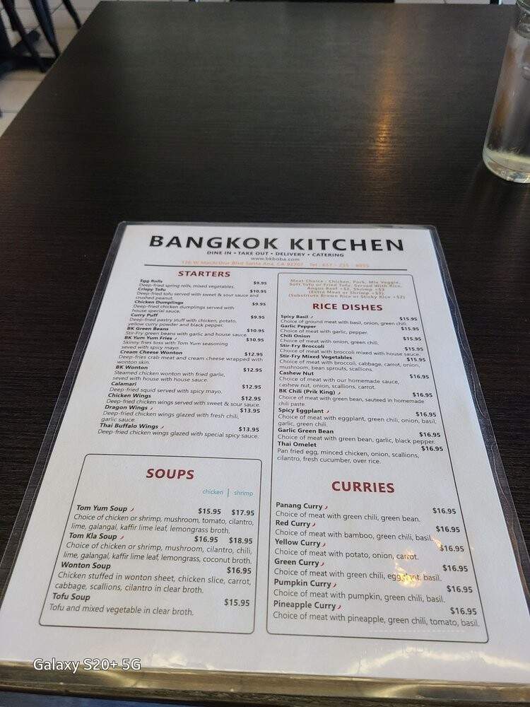 Bangkok Kitchen - Santa Ana, CA menu_pic