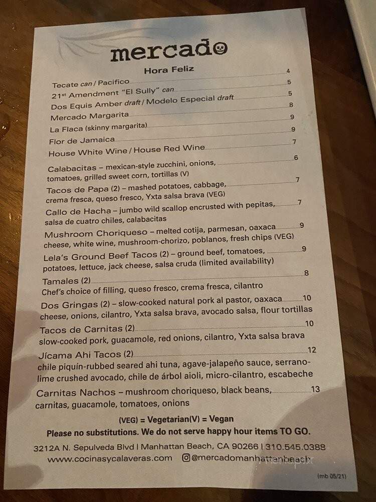 Mercado Manhattan Beach - Manhattan Beach, CA menu_pic