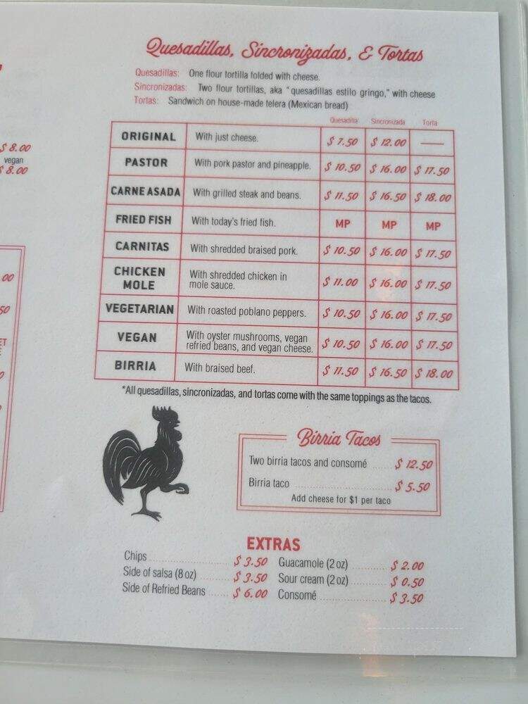 Taqueria El Gallo Rosa - Kailua, HI menu_pic