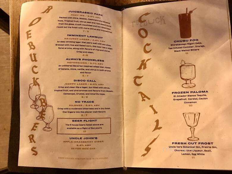 Roebuck Pizza - Chicago, IL menu_pic