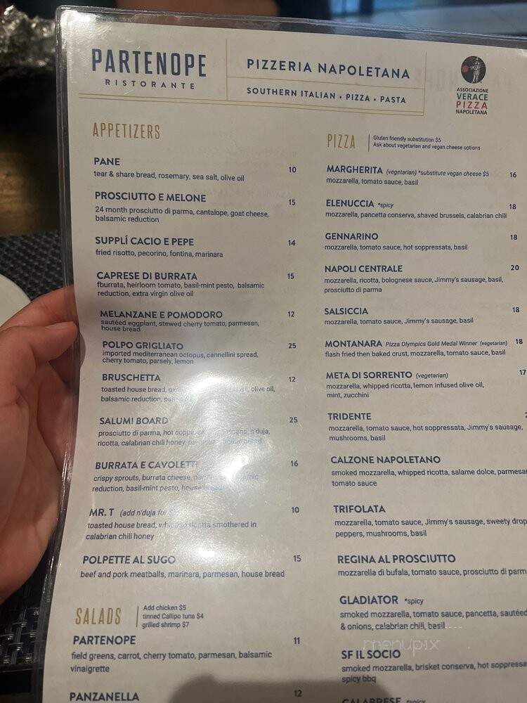 Partenope ristorante - Dallas, TX menu_pic