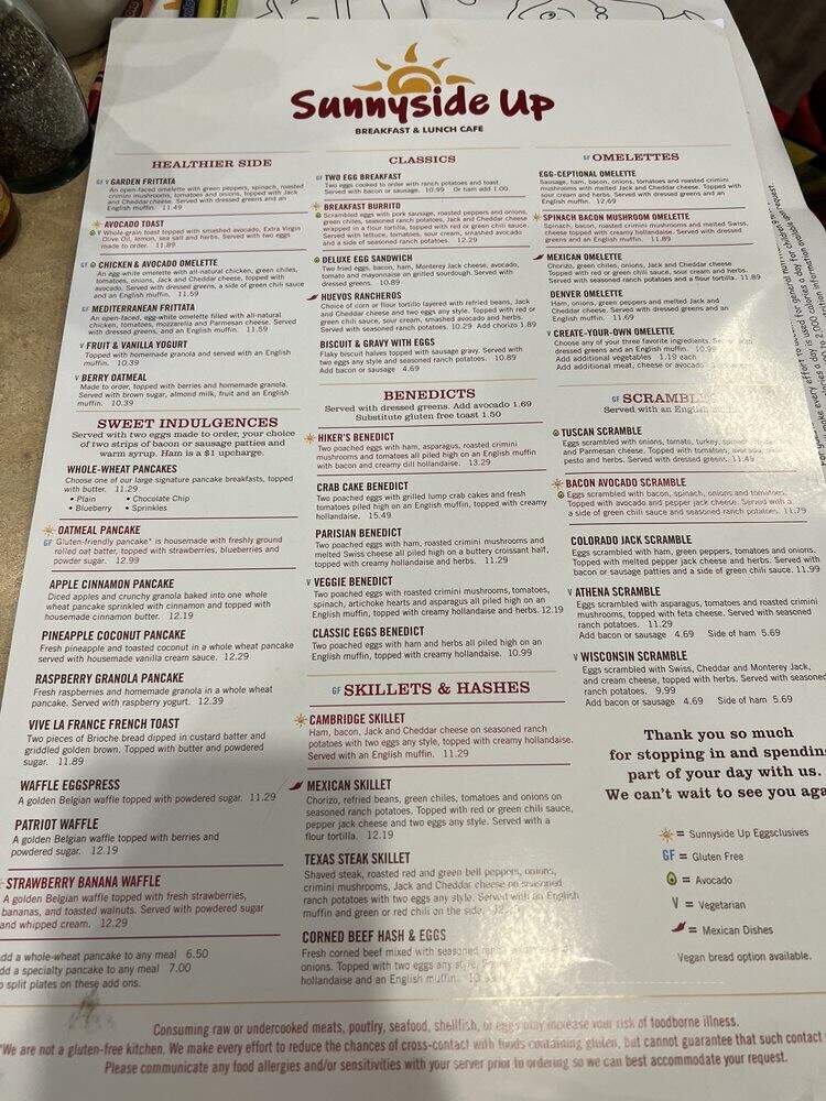 Sunnyside Up Cafe - Albuquerque, NM menu_pic