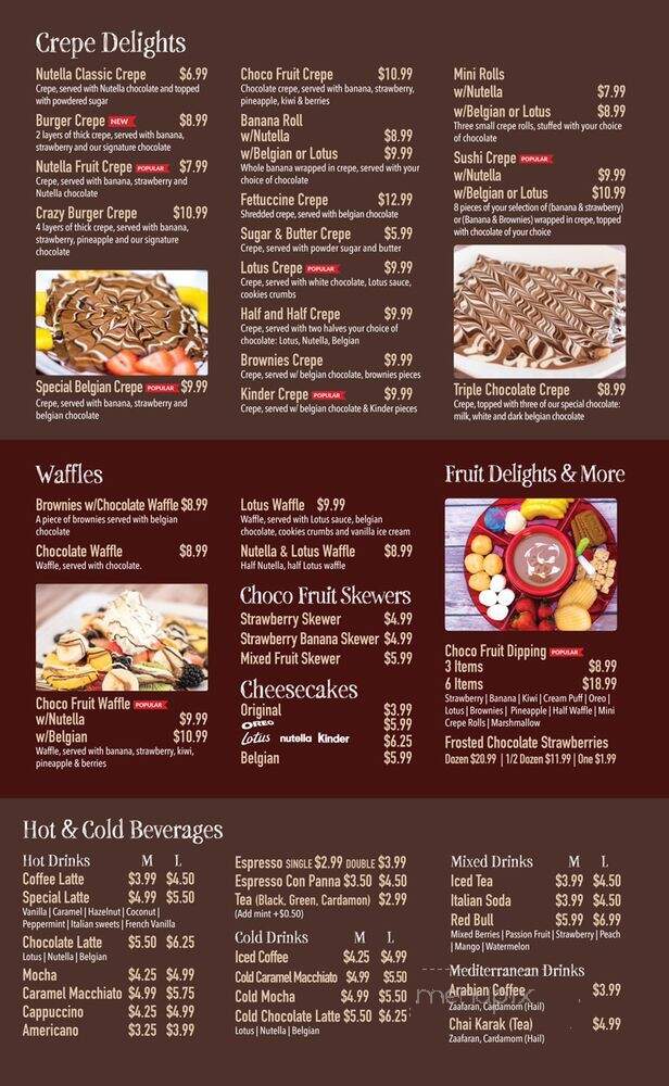Choco Fruit - Brea, CA menu_pic
