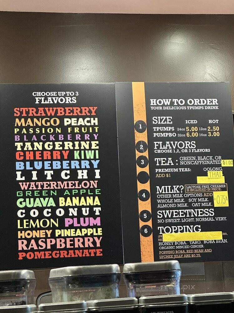 Tpumps - Monrovia, CA menu_pic