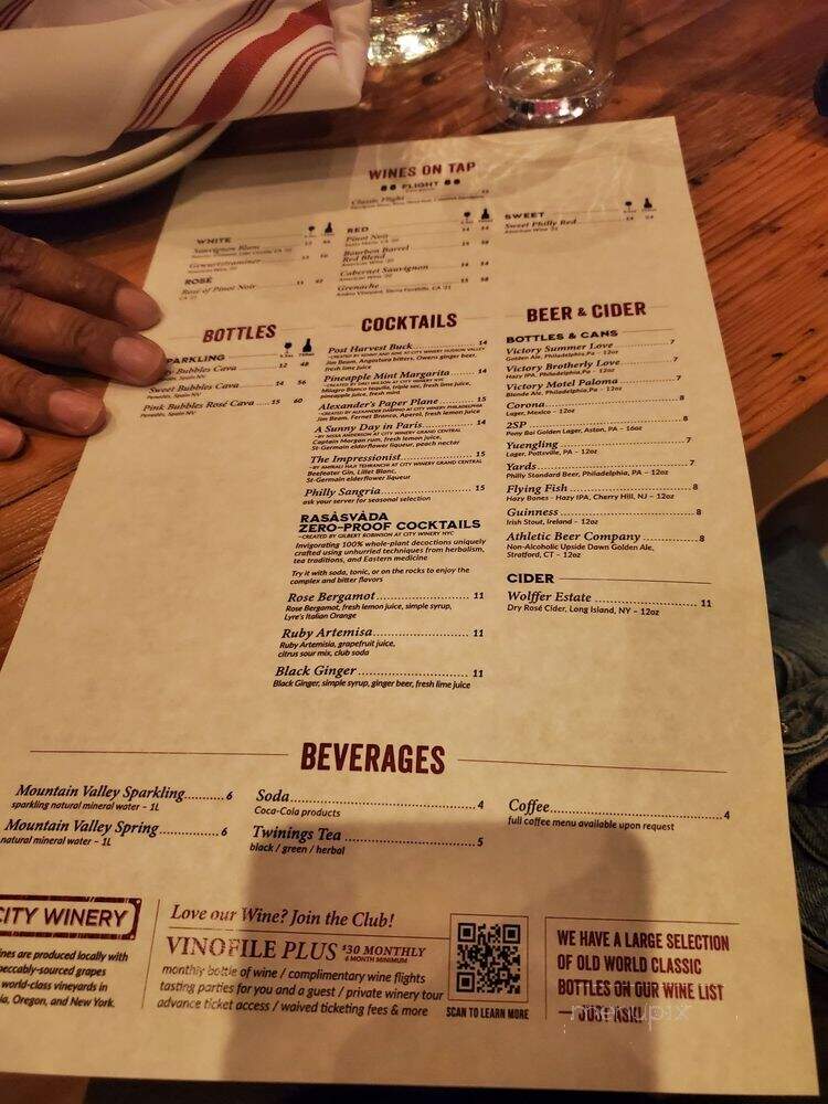 City Winery - Philadelphia, PA menu_pic
