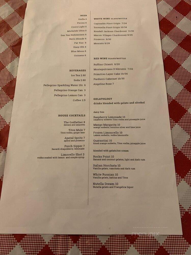 Bacio Italiano - Tucson, AZ menu_pic