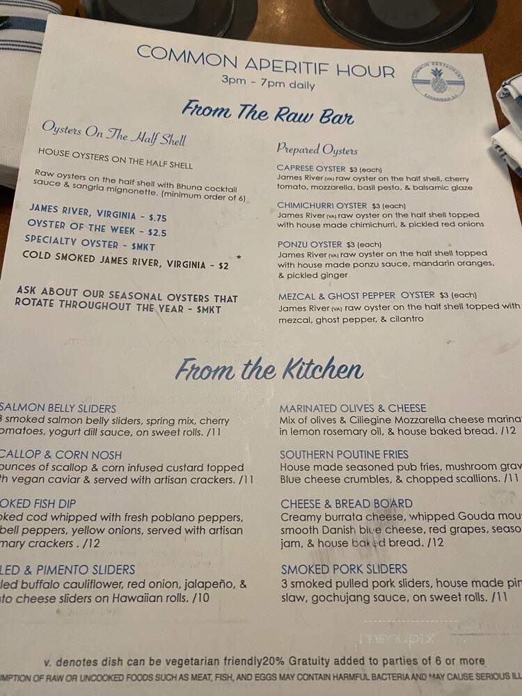 Broughton Common - Savannah, GA menu_pic