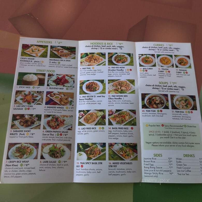 Sabaidee Lao & Thai Street Food - Prosper, TX menu_pic