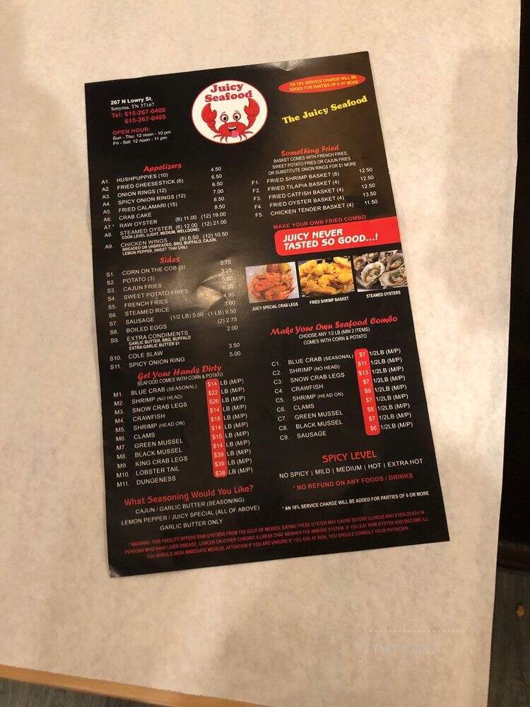 Juicy Seafood-Smyrna - Smyrna, TN menu_pic