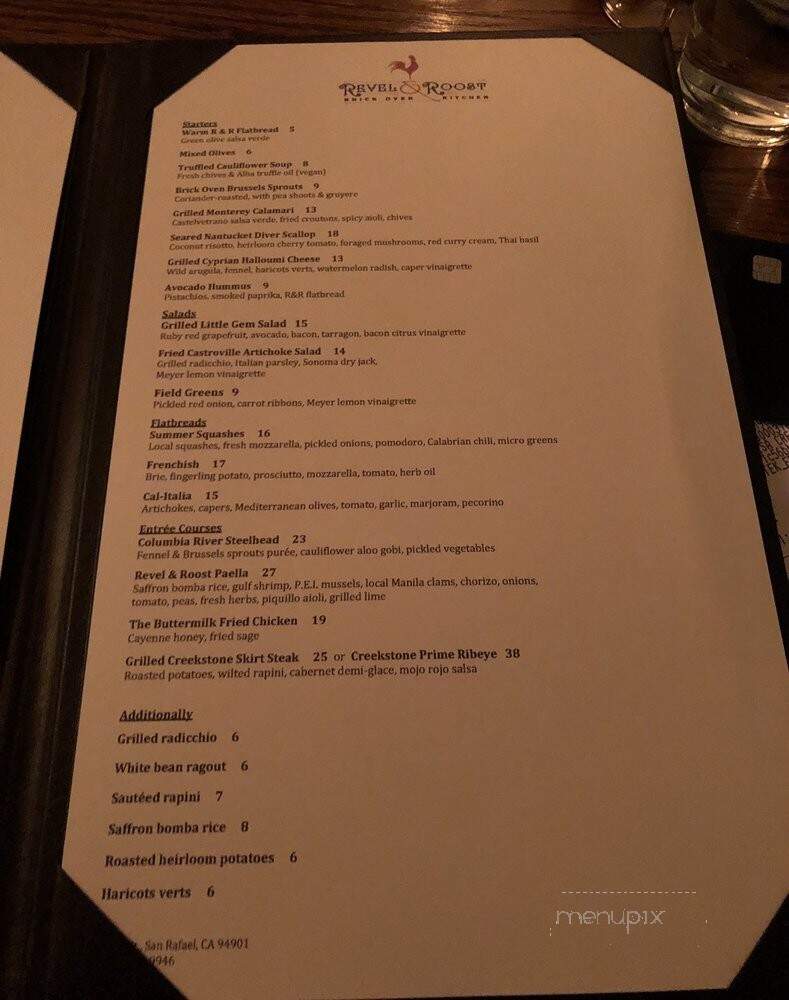 Revel & Roost Brick Oven Kitchen - San Rafael, CA menu_pic