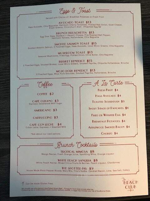 The Beach Club - Arnolds Park, IA menu_pic