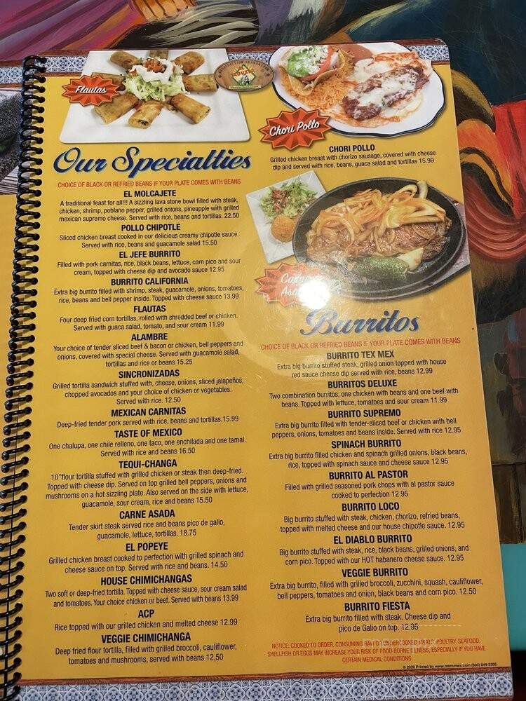 El Tequila - Augusta, ME menu_pic