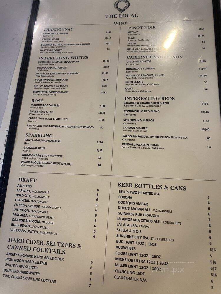 The Local - Neptune Beach, FL menu_pic