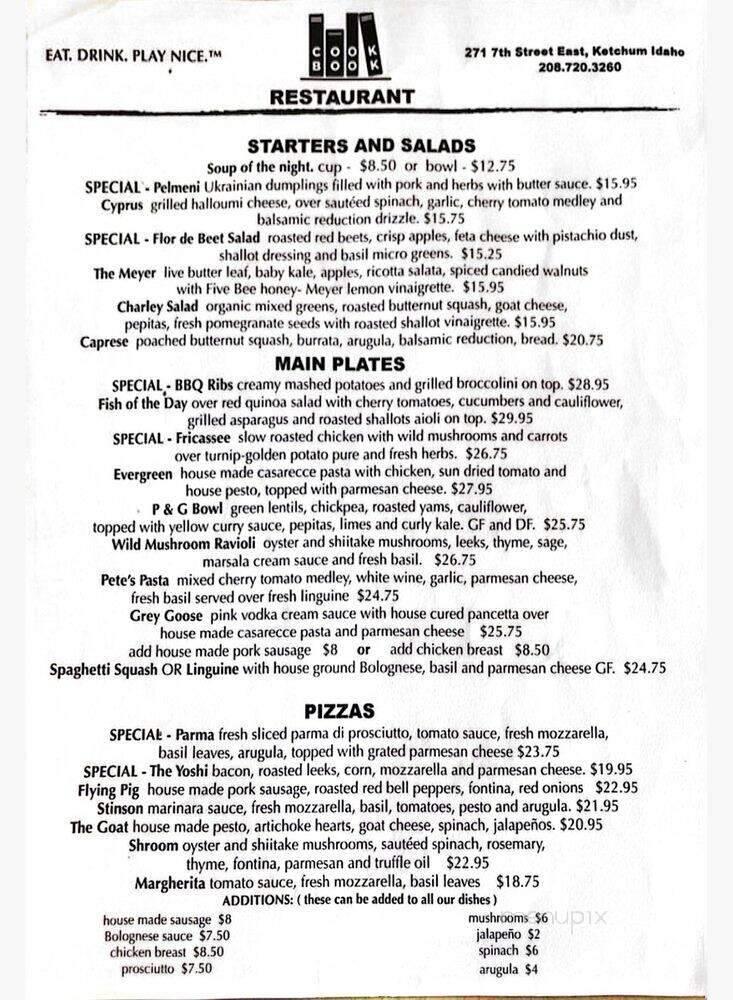 Cookbook - Ketchum, ID menu_pic