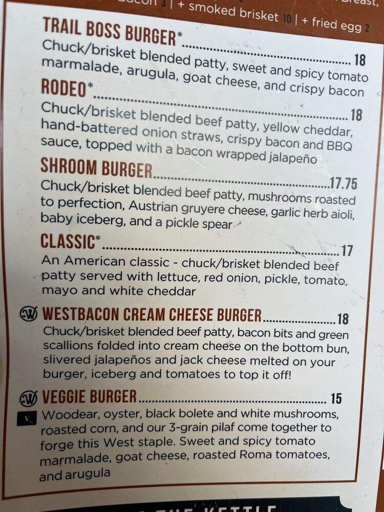 West of Surrender - Denver, CO menu_pic