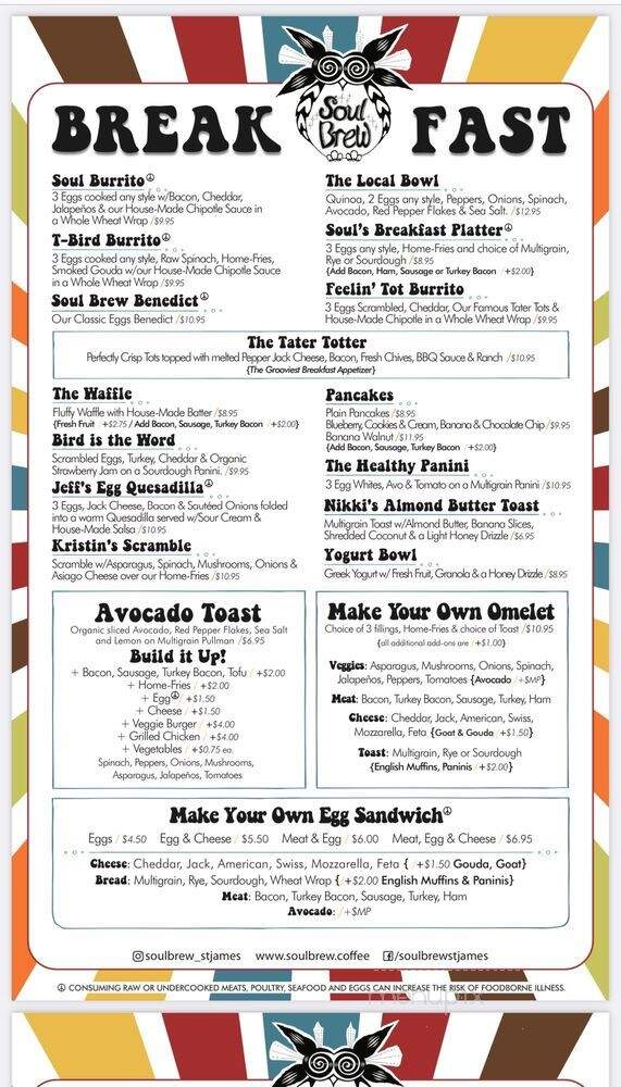 Soul Brew - Huntington, NY menu_pic