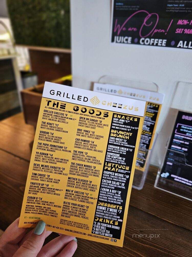 Grilled Cheezus - Orlando, FL menu_pic