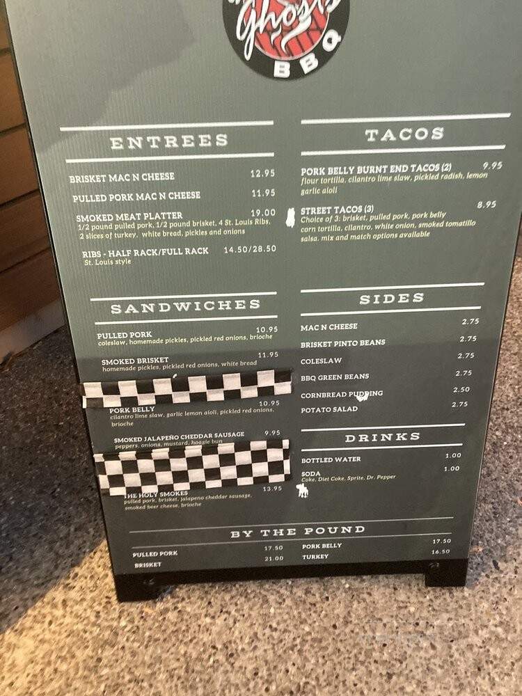 Smokin Ghosts BBQ - Pittsburgh, PA menu_pic