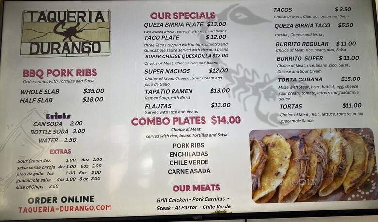 Taqueria Durango BBQ - Fairfield, CA menu_pic
