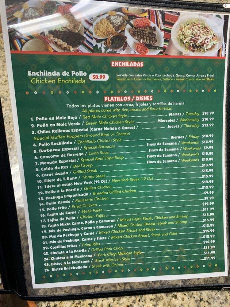Ximena's Mexican Restaurant - Temple Terrace, FL menu_pic