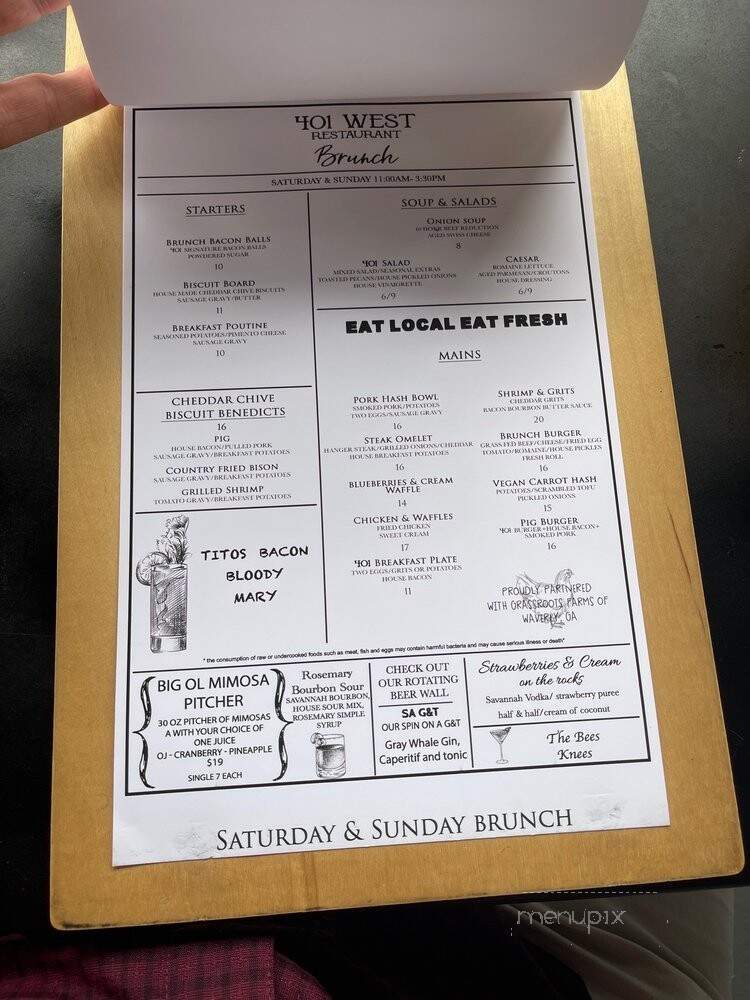 401 West Restaurant - St. Marys, GA menu_pic