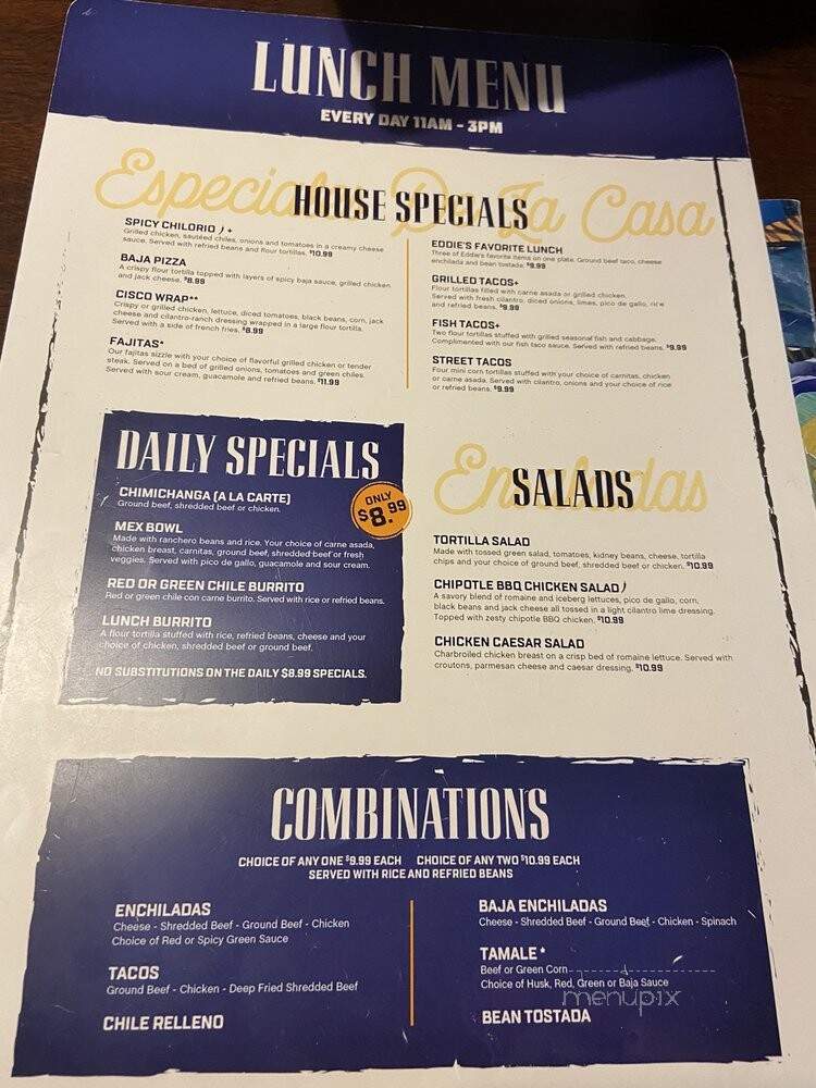 Eddie's Mexican Restaurant - Las Vegas, NV menu_pic