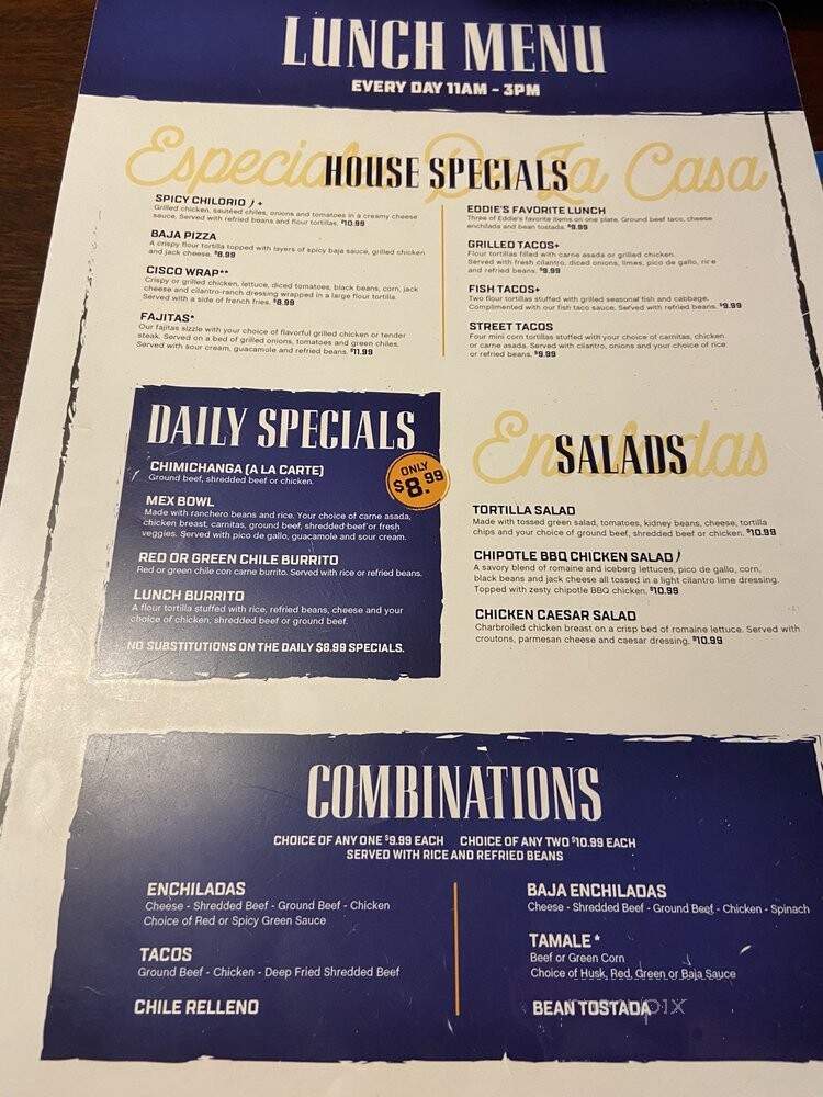 Eddie's Mexican Restaurant - Las Vegas, NV menu_pic