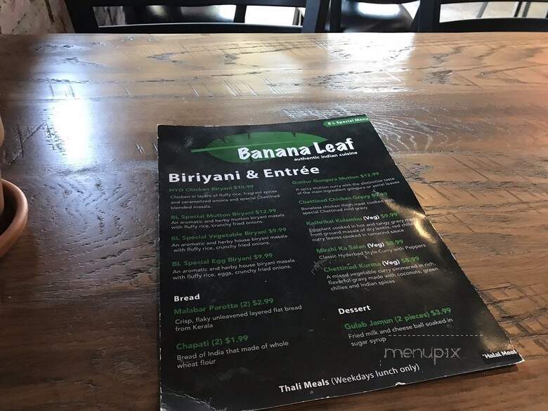 Banana Leaf - Rochester Hills, MI menu_pic
