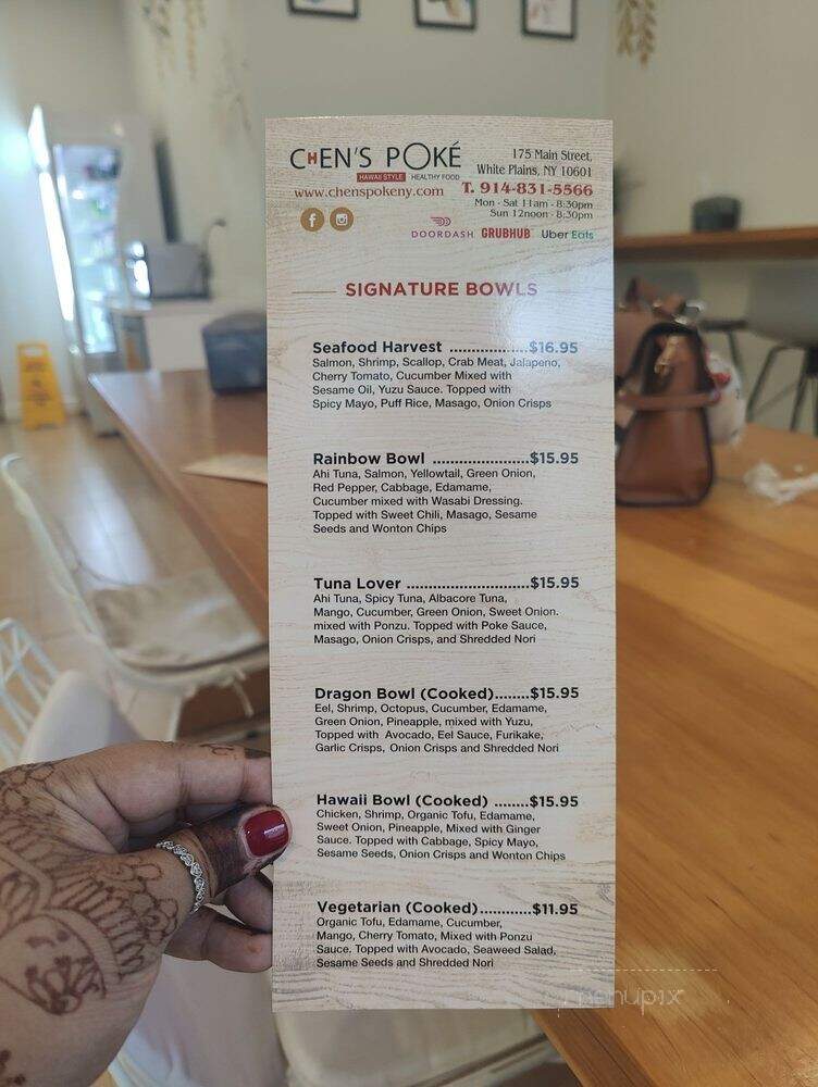 Chen's Poke - White Plains, NY menu_pic