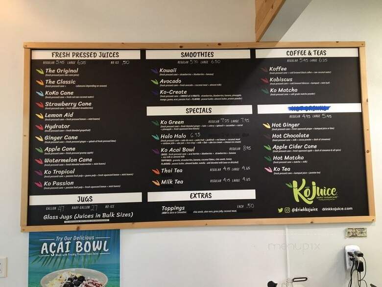Ko Juice - Artesia, CA menu_pic