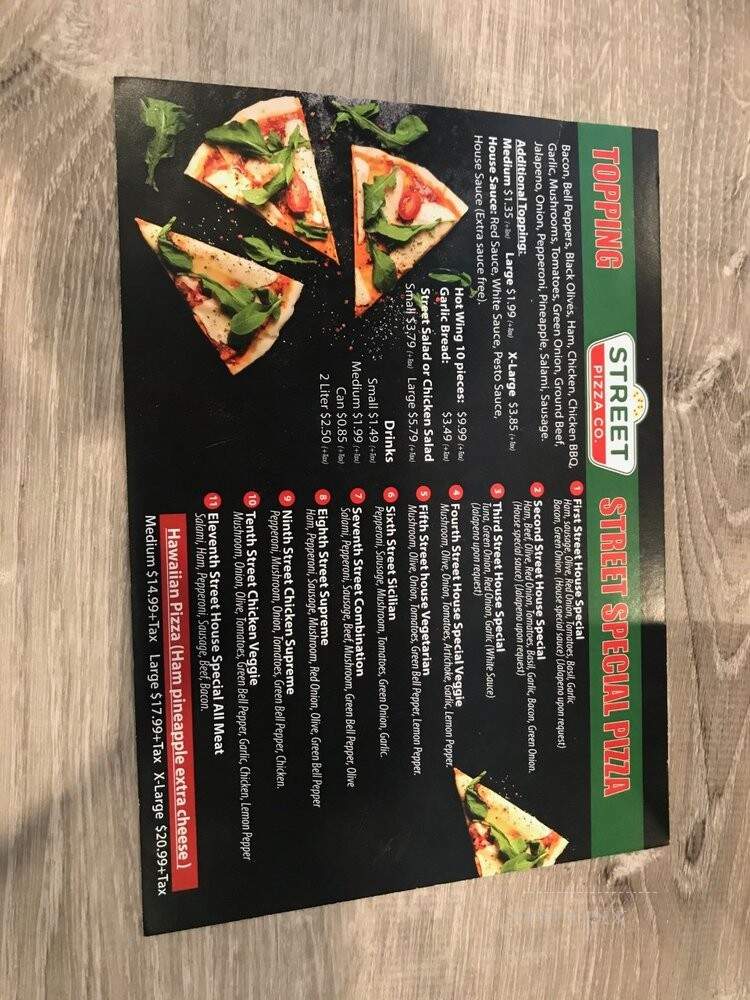 Street Pizza - San Jose, CA menu_pic