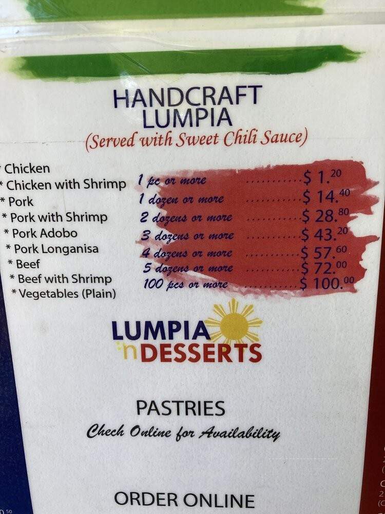 Lumpia N Desserts - San Pablo, CA menu_pic