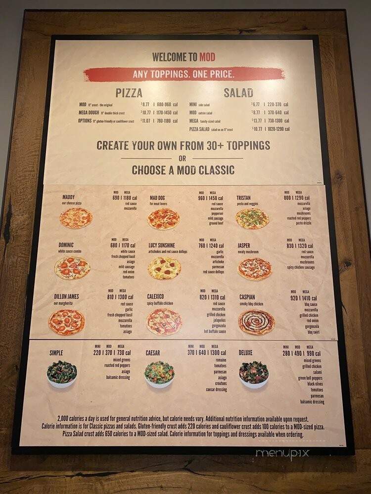 MOD Pizza - Wylie, TX menu_pic