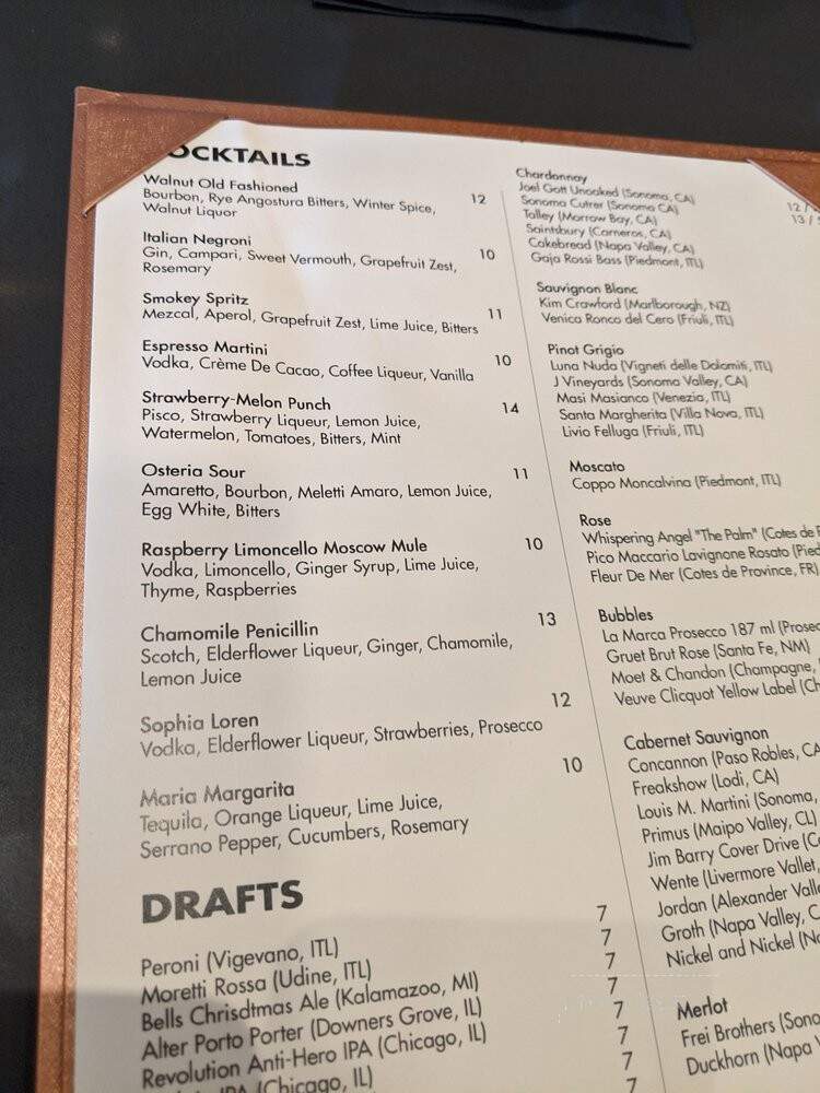 Osteria Downers Grove - Downers Grove, IL menu_pic