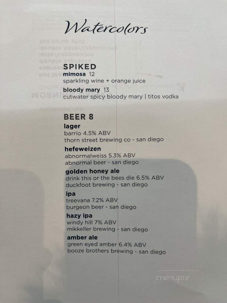 Watercolors - San Diego, CA menu_pic
