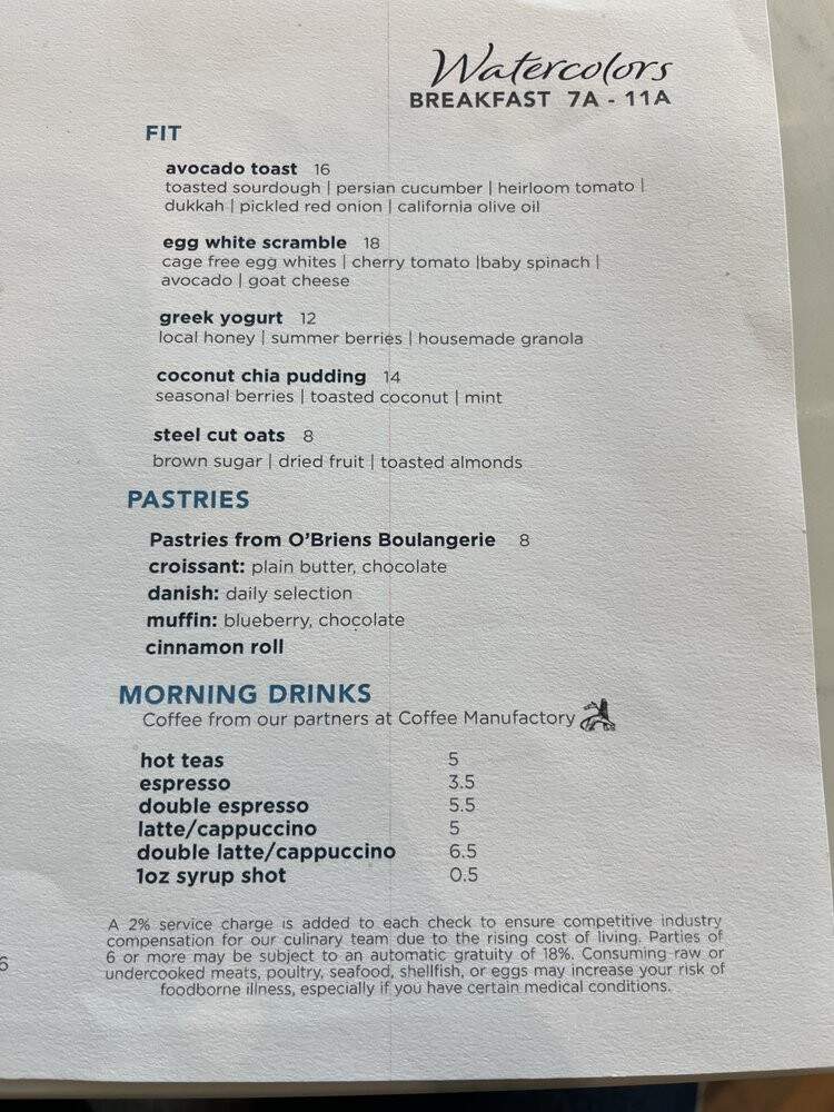Watercolors - San Diego, CA menu_pic