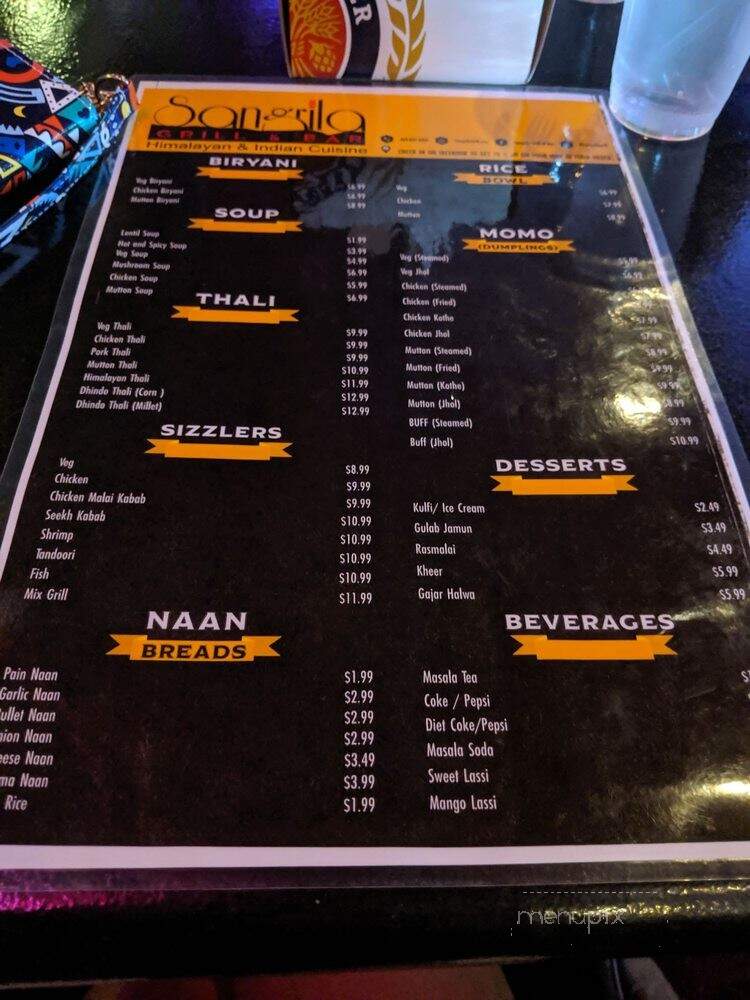 Sangrila Grill and Bar - Irving, TX menu_pic
