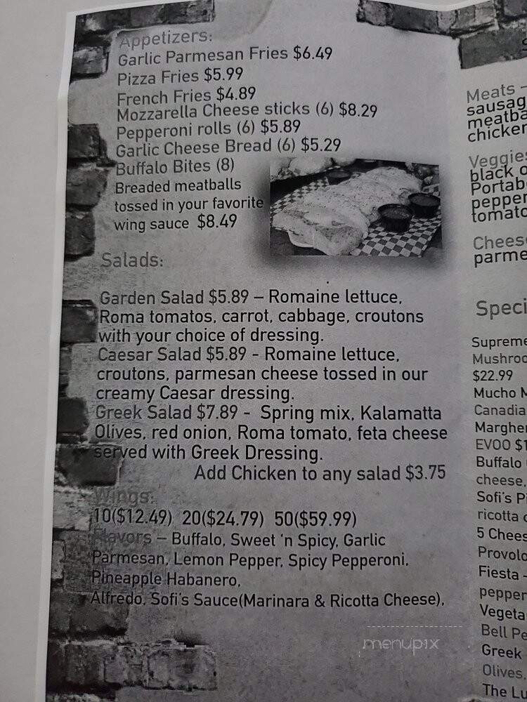 Sofia's Pizzeria - San Antonio, TX menu_pic