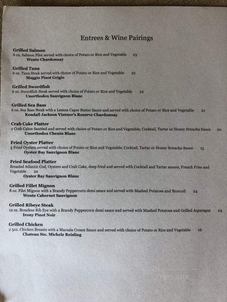 Bogle Cove Oyster House - Wilmington, DE menu_pic