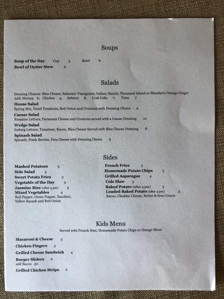 Bogle Cove Oyster House - Wilmington, DE menu_pic