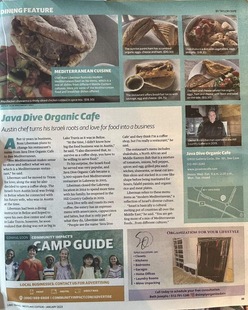 Java Dive Organic Cafe - Bee Cave, TX