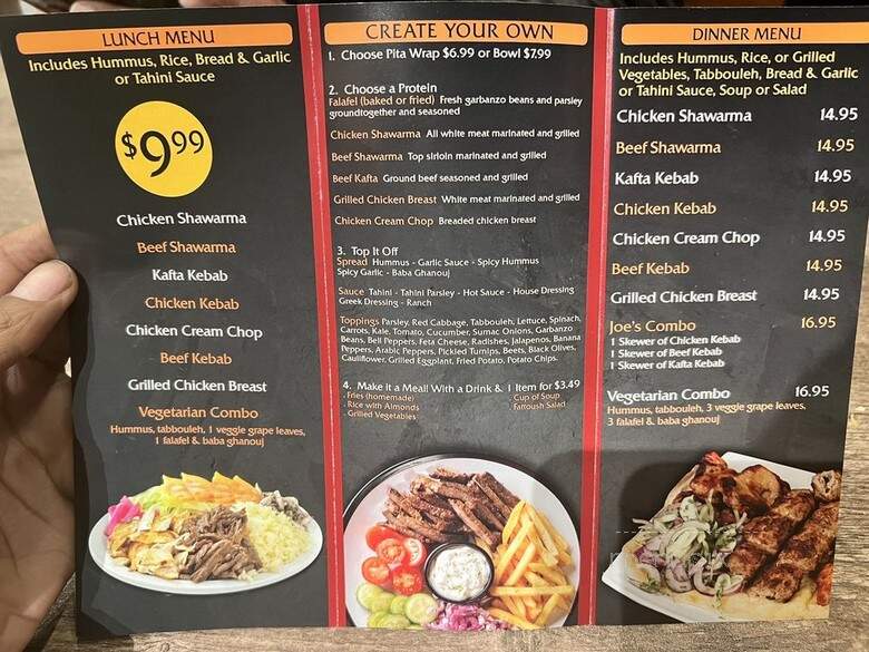 Joe's Grill - Royal Oak, MI menu_pic
