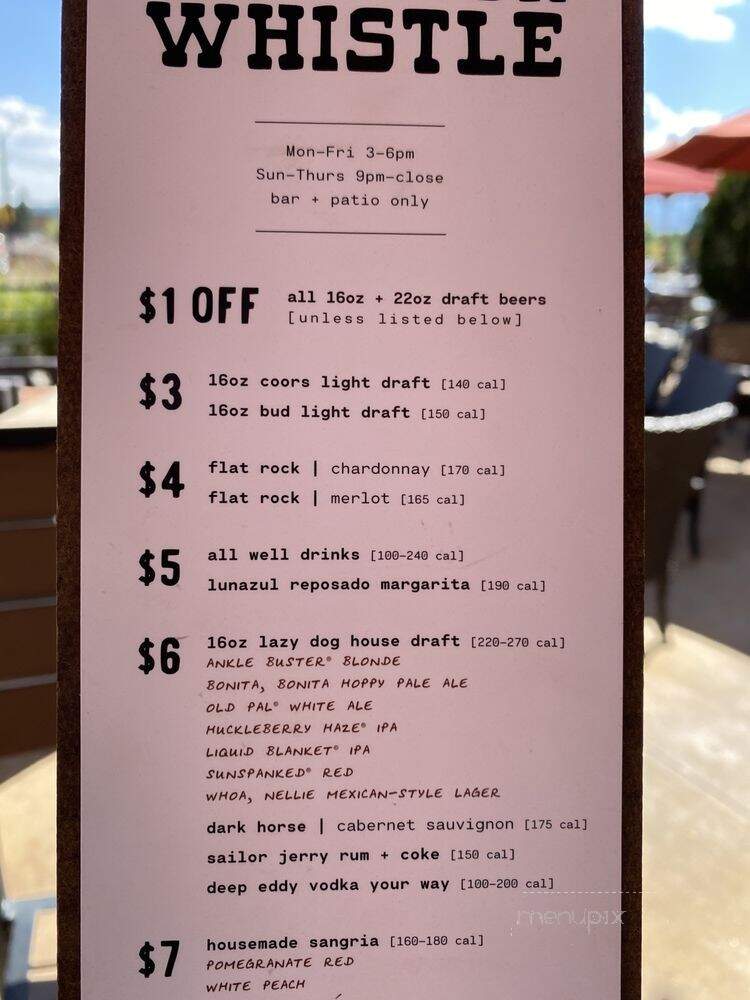 Lazy Dog Restaurant & Bar - Colorado Springs, CO menu_pic