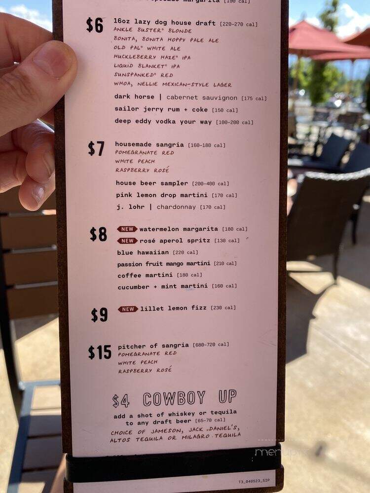 Lazy Dog Restaurant & Bar - Colorado Springs, CO menu_pic