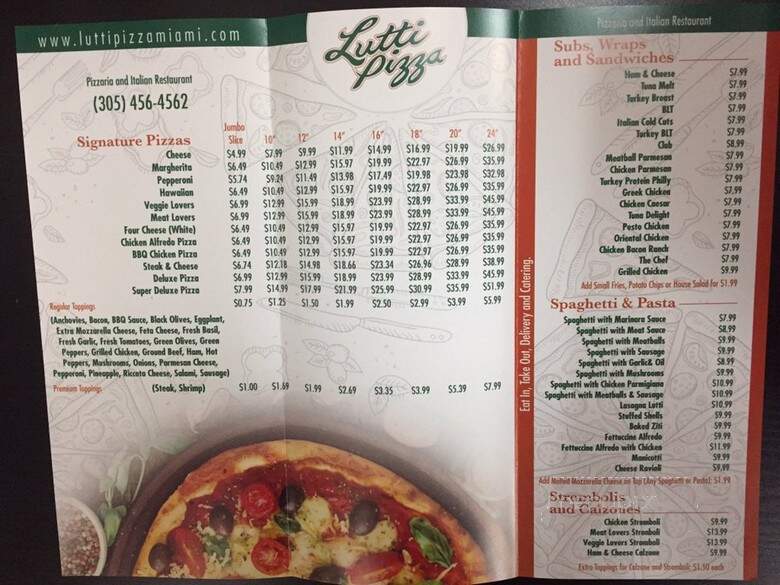 Lutti Pizza - Miami, FL menu_pic