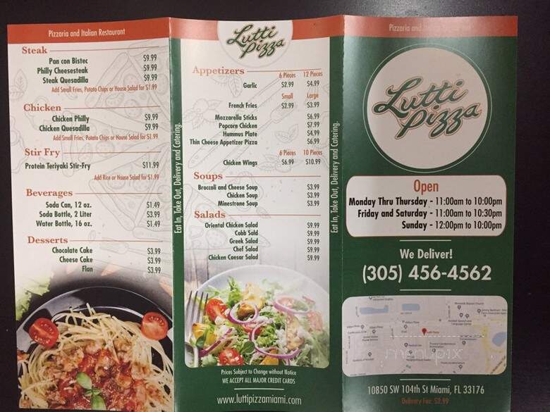 Lutti Pizza - Miami, FL menu_pic