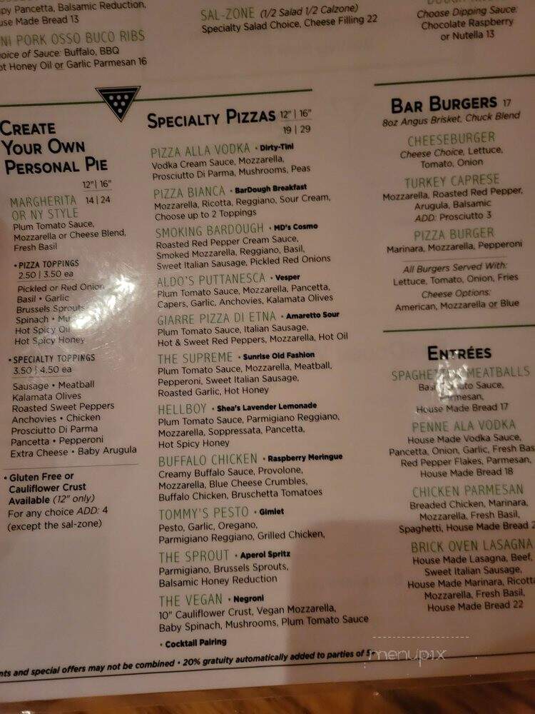 Bar Dough - New York, NY menu_pic