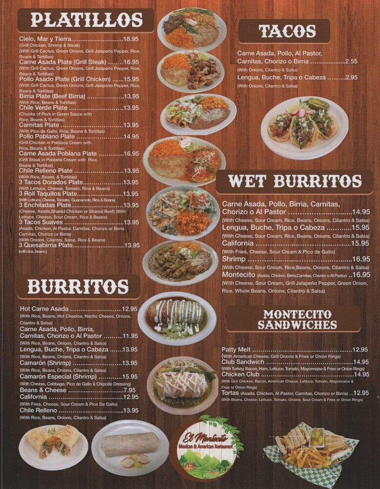 El Montecito Mexican & American Restaurant - Adelanto, CA menu_pic