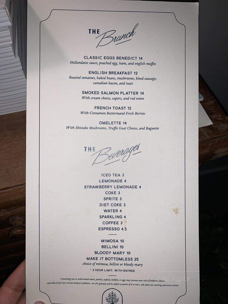 Morgans 405 - Miami, FL menu_pic