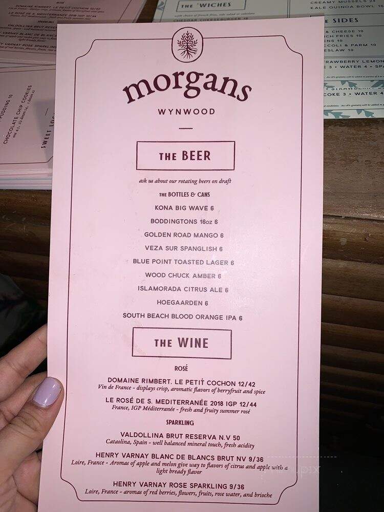 Morgans 405 - Miami, FL menu_pic